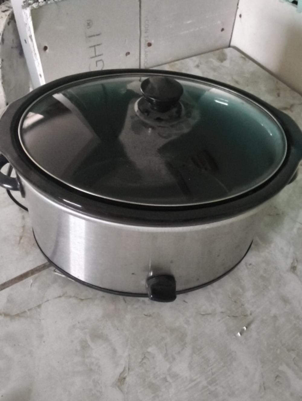 Stainless Steel Electric Slow Cooker - Black/Gray